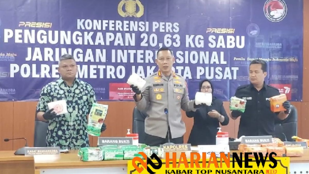 Polres Jakpus Bekuk Jaringan Internasional 20,63 Kg Sabu