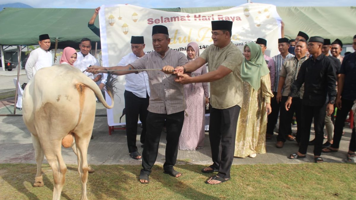 Kolonel Laut Catur Soelistiyono Danlanal Palu Serahkan 6 Sapi Qurban