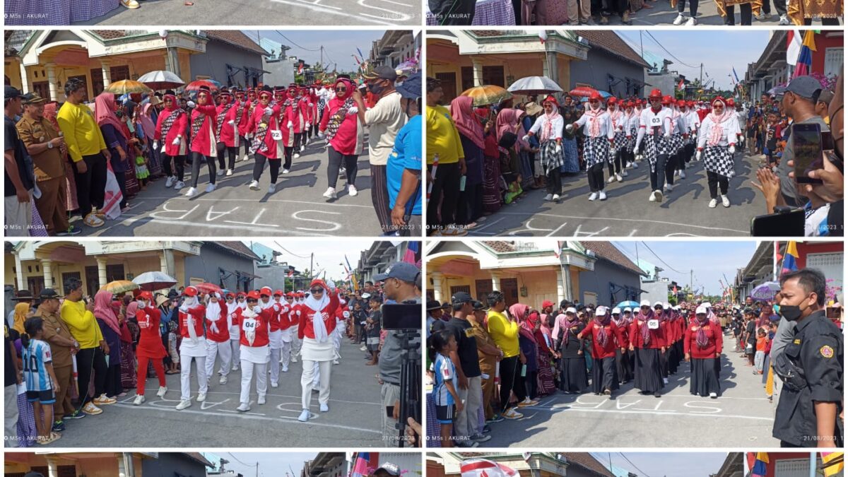Camat Sekaran Hadiri Lomba Gerak Jalan HUT RI ke 78 di Desa Kebalankulon 