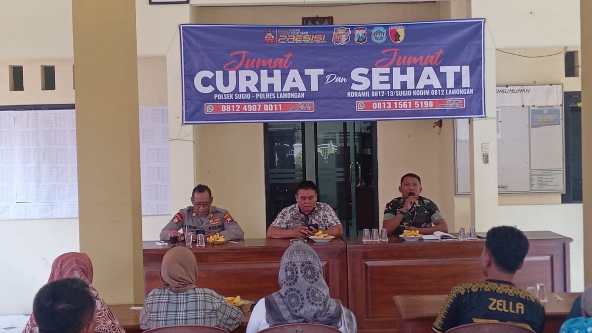 Kapolsek Sugio AKP Ali Fatoni SH Laksanakan Kegiatan Jumat Curhat Sehati Bertempat Di Balai Desa Supenuh Kecamatan Sugio