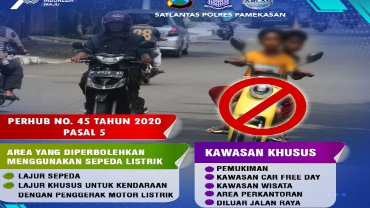 Polres Pamekasan Sosialisasikan Larangan Sepeda Listrik Digunakan di Jalan Raya