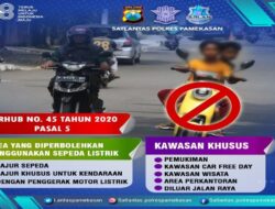 Polres Pamekasan Sosialisasikan Larangan Sepeda Listrik Digunakan di Jalan Raya