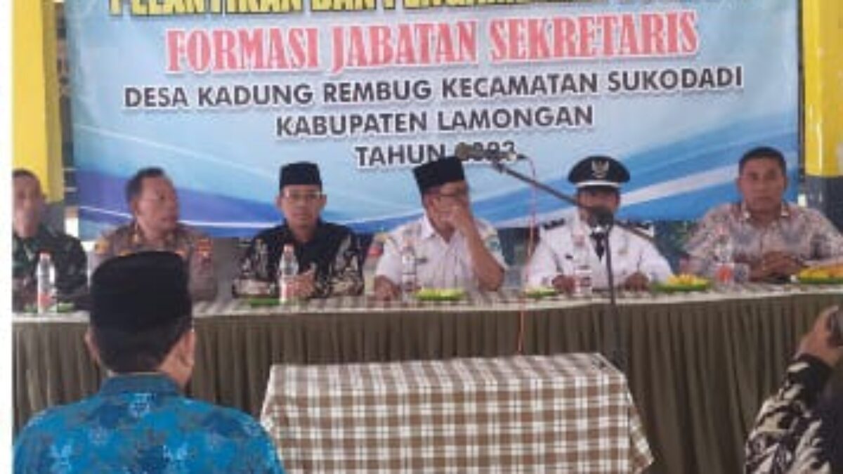 Pelantikan Serta Pengambilan Sumpah Jabatan Sekertaris Desa Kadungrembug