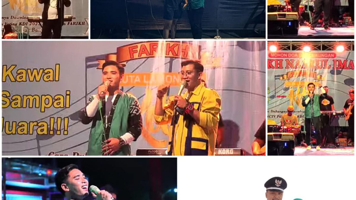 Melepas Keberangkatan Kontestan KDI 2023 Farikh Nurul Iman Kepala Desa Kebalankulon Andik Sudarno SE Memberikan Hiburan Orkes Melayu