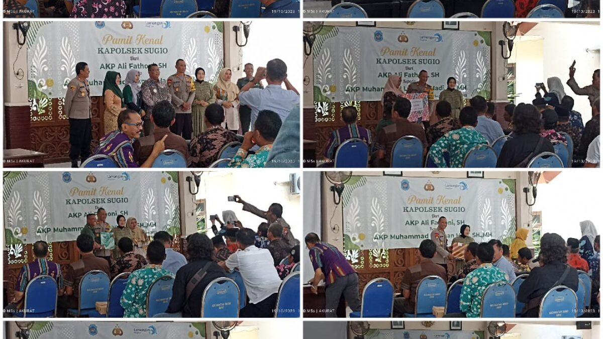 Pamit Kenal Kapolsek Sugio AKP Ali Fatoni SH Digantikan AKP Muhammad Lukman Hadi SH MH di Hadiri Muspika Serta Kepala Desa se Kecamatan Sugio