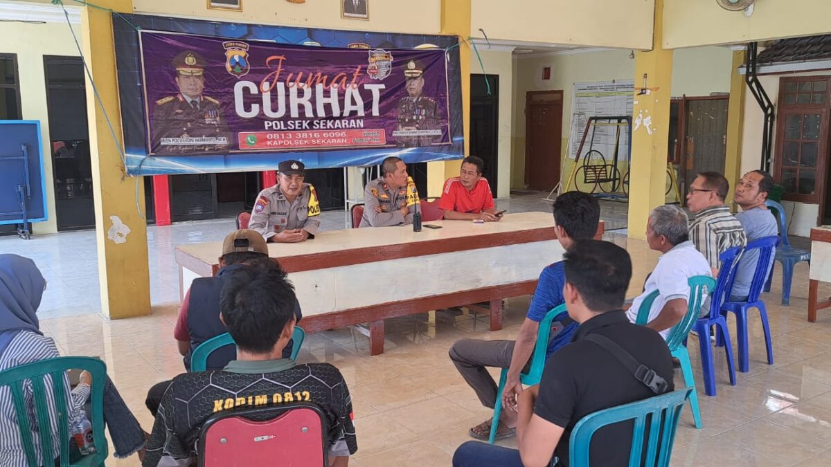 Giat Jumat Curhat Kapolsek Sekaran Himbau Kamtibmas Jelang Pemilu 2024