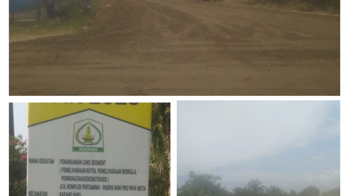 Diduga Pengerjaan Pengaspalan Jalan Kompleks Pertamina Tembus Pabrik Mini PKS Paya Meta Senilai Milyaran Rupiah Tanpa Penyemprotan Abu