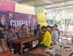 Kapolsek Sekaran Gelar Jumat Curhat di Warkop Selep Desa Siman Menghimbau Jaga Kamtibmas Jelang Pemilu 2024
