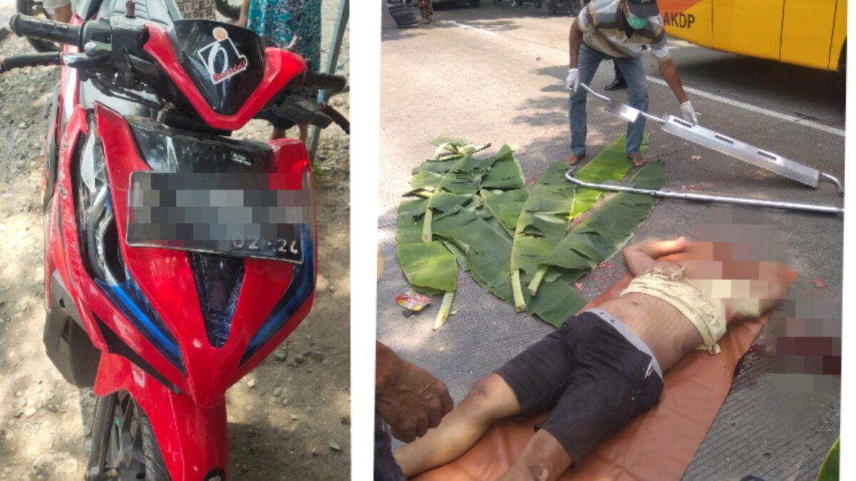 Laka Lantas di Jalan Raya Babat-Lamongan Satu Pengendara Motor Tewas