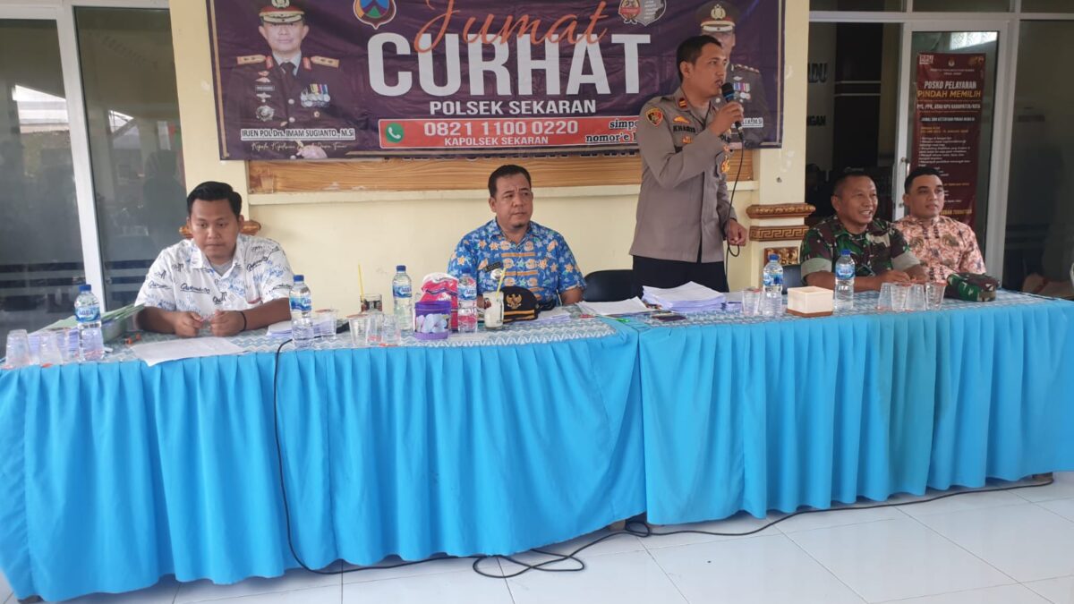 Kapolsek Sekaran Sampaikan Himbauan Kamtibmas Demi Kelancaran Pemilu 2024