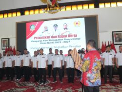 WS Kasdim 0825/Banyuwangi Hadiri Pelantikan Dan Rapat Kerja Pengurus KONI Kabupaten Banyuwangi